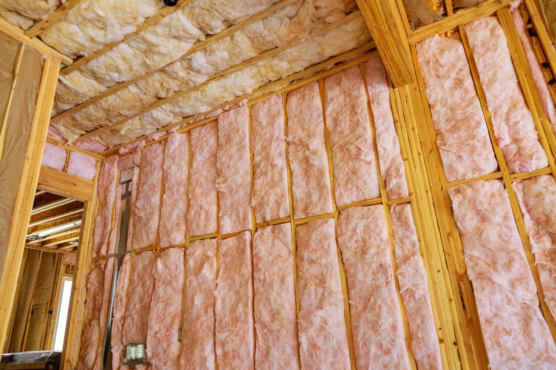 new wall insulation in large room